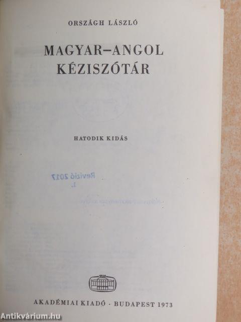 Magyar-angol kéziszótár