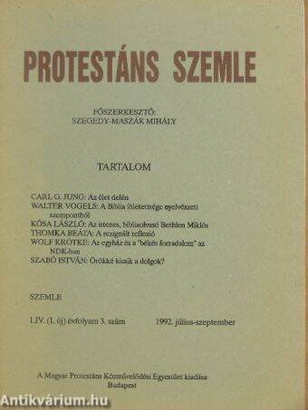 Protestáns Szemle 1992. július-szeptember