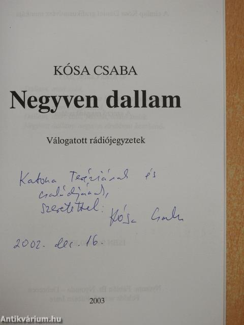 40 dallam (dedikált példány)