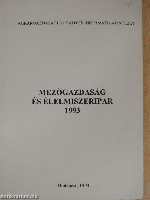 Mezőgazdaság és élelmiszeripar 1993