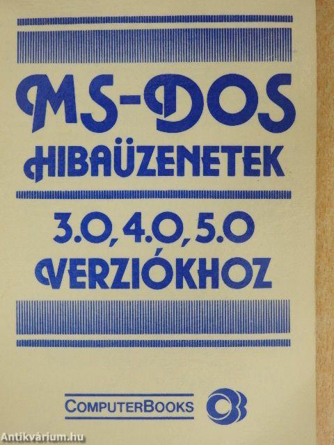 MS-DOS hibaüzenetek 3.0, 4.0, 5.0 verziókhoz