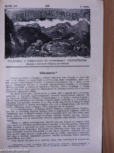 Turisták lapja 1935. január-december/A Magyar Turista Szövetség Hivatalos Értesítője 1935. január-december