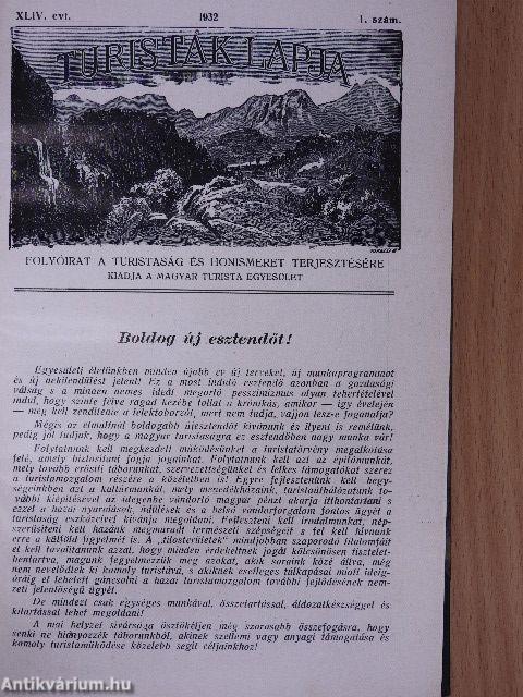 Turisták Lapja 1932. január-december/A Magyar Turista Szövetség Értesitője 1932. január-december