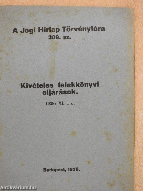 Kivételes telekkönyvi eljárások