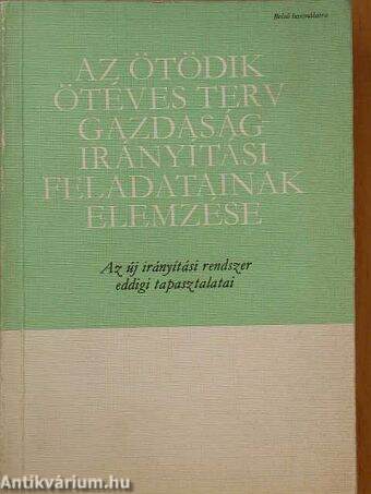 Az ötödik ötéves terv gazdaságirányítási feladatainak elemzése