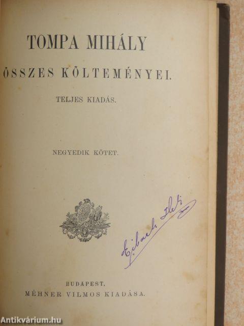 Tompa Mihály összes költeményei IV. (töredék)