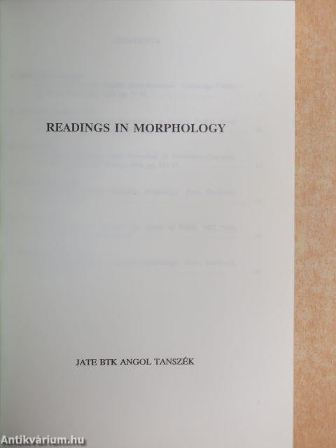 Readings in Morphology