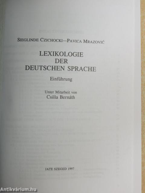 Lexikologie der Deutschen Sprache