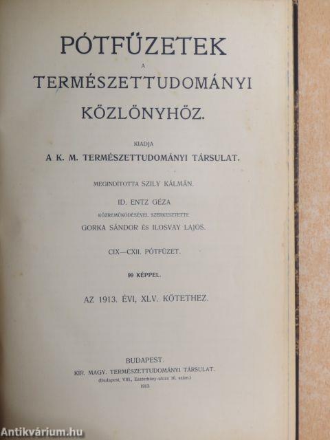 Pótfüzetek a Természettudományi Közlönyhöz 1913/1-4.