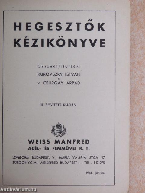 Hegesztők kézikönyve