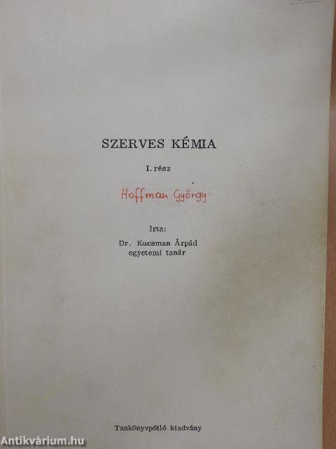 Szerves kémia I.