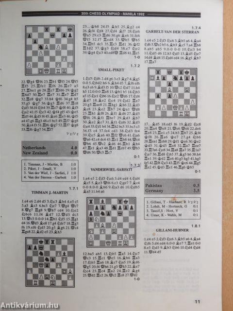 30th Chess Olympiad 1992. (nem teljes)