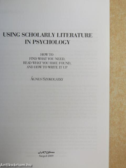 Using Scholarly Literature in Psychology