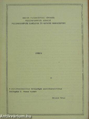 Magyar Pszichiátriai Társaság Pszichoterápiás Szekció