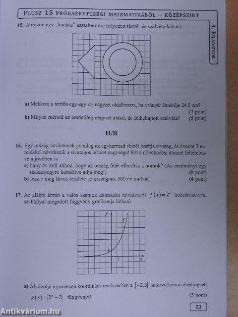 Plusz 15 próbaérettségi matematikából