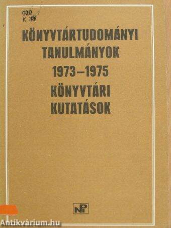 Könyvtártudományi tanulmányok 1973-1975