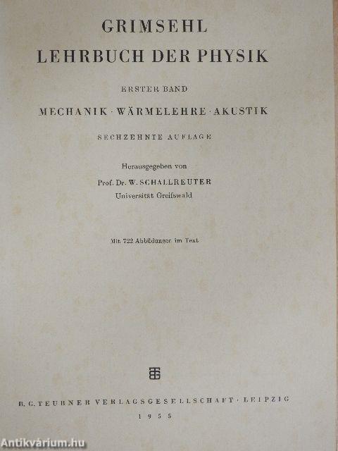 Grimsehl Lehrbuch der Physik I.