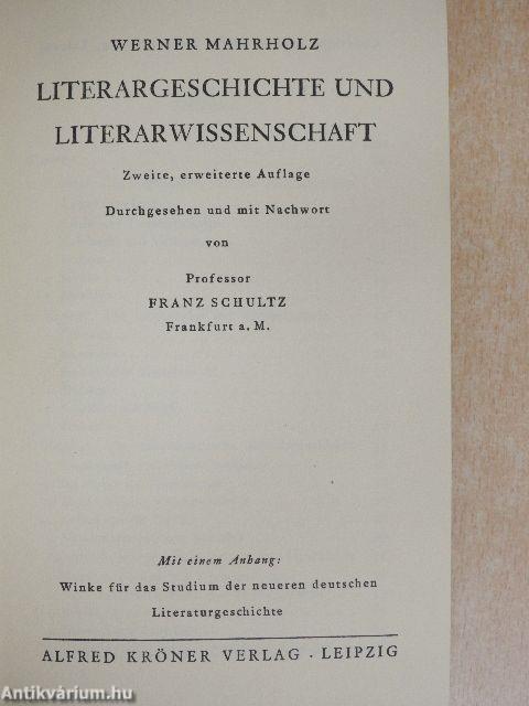 Literargeschichte und Literarwissenschaft