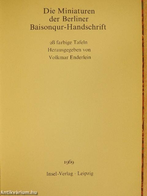 Die Miniaturen der Berliner Baisonqur-Handschrift