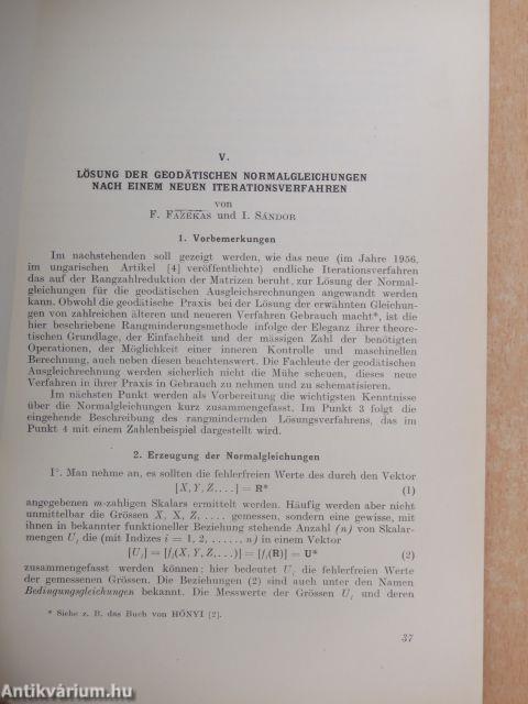 Lösung der Geodätischen Normalgleichungen nach einem neuen Iterationsverfahren