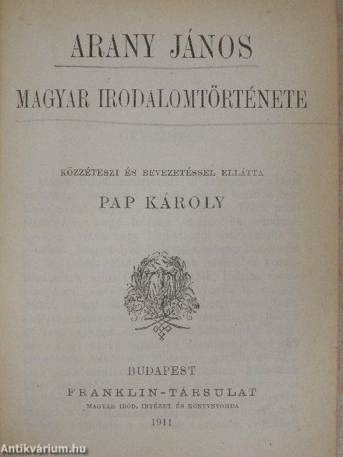 Arany János magyar irodalomtörténete/Tanulmányok Arany János epikájáról