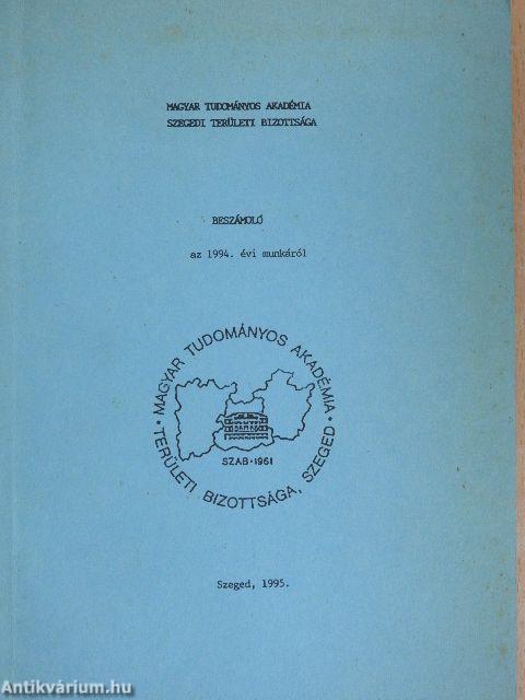 Beszámoló az 1994. évi munkáról