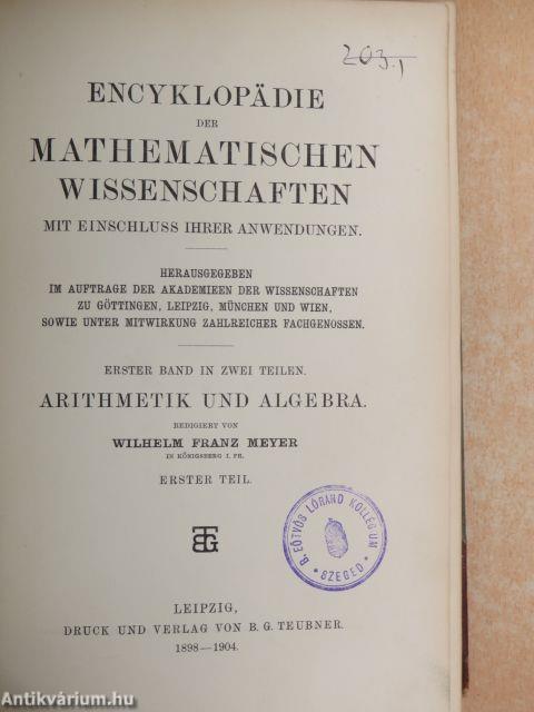 Encyklopädie der Mathematischen Wissenschaften I-VI. (23 kötetben)