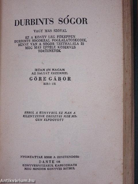 Veszödelmek/Durbints sógor