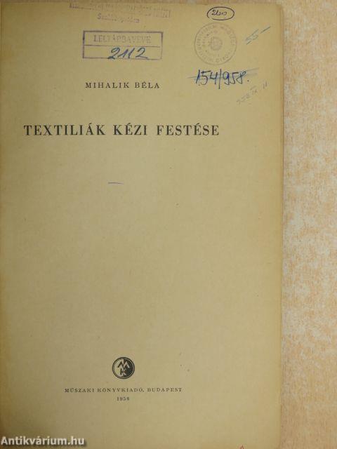 Textiliák kézi festése