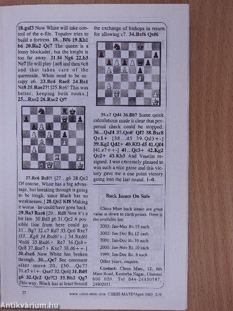 Chess Mate April 2003