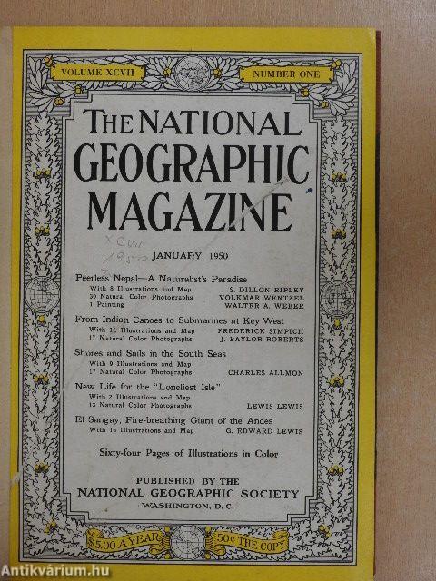 The National Geographic Magazine January-March 1950. (nem teljes évfolyam)