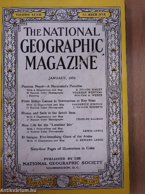 The National Geographic Magazine January-March 1950. (nem teljes évfolyam)