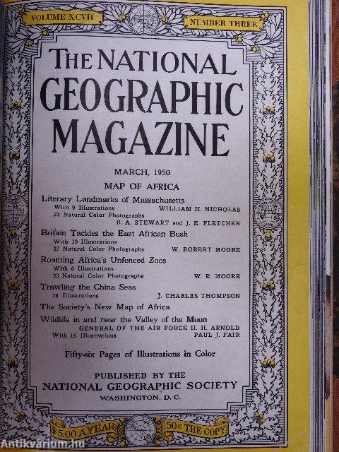 The National Geographic Magazine January-March 1950. (nem teljes évfolyam)