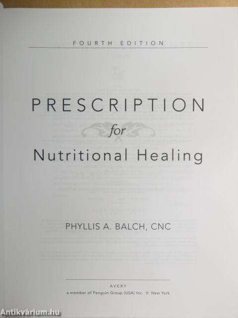 Prescription for Nutritional Healing