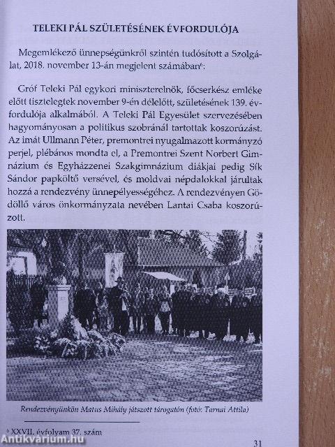 A Teleki Pál Egyesület évkönyve 2018.