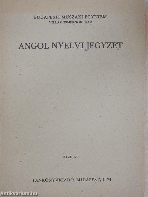 Angol nyelvi jegyzet