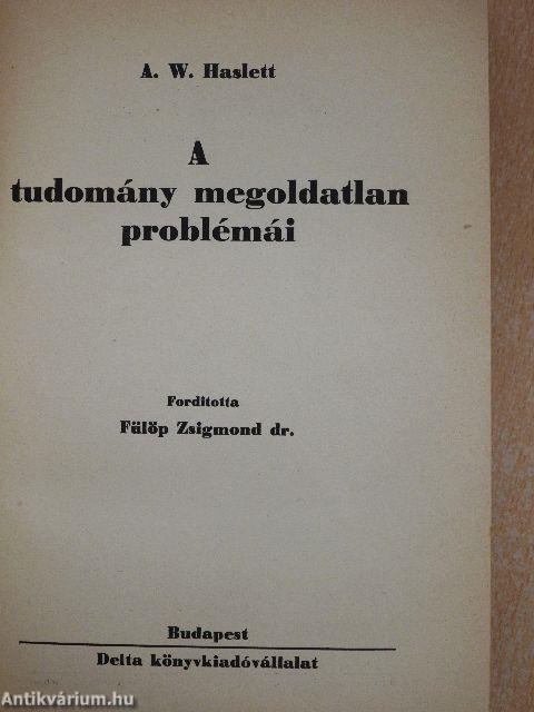 A tudomány megoldatlan problémái