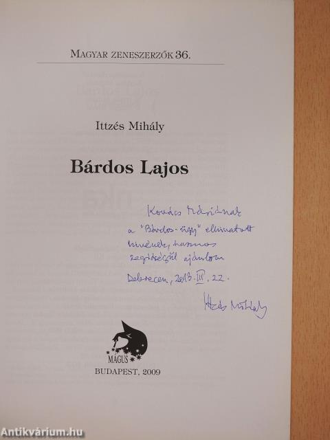 Bárdos Lajos (dedikált példány)