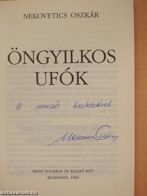 Öngyilkos ufók (dedikált példány)