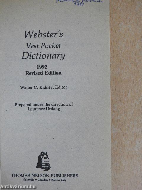 Webster's Vest Pocket Dictionary