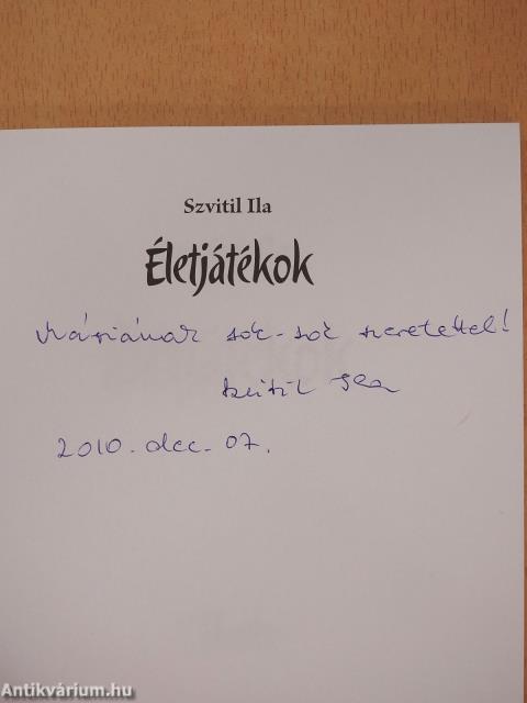 Életjátékok (dedikált példány)