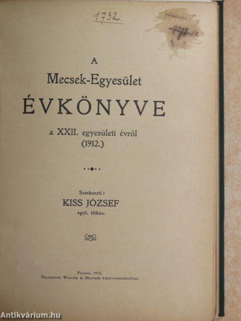 A Mecsek-Egyesület Évkönyve a XXII. egyesületi évről