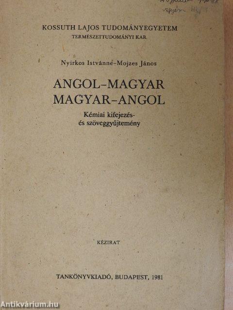 Angol-magyar/magyar-angol kémiai kifejezés- és szöveggyűjtemény