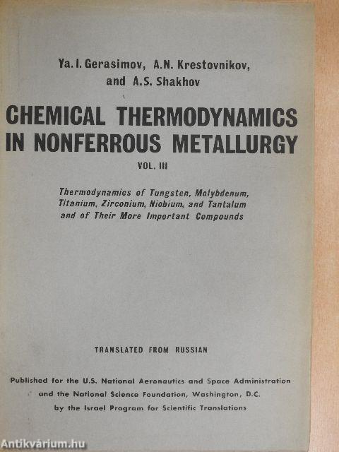 Chemical Thermodynamics in Nonferrous Metallurgy III.