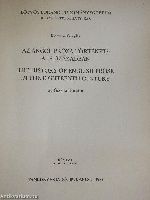 Az angol próza története a 18. században