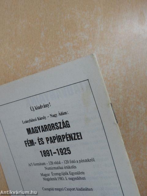 Magyar Éremgyűjtők Egyesülete Országos éremcsere közvetítés 1982/4