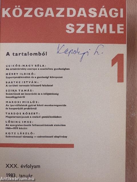 Közgazdasági Szemle 1983. január-december I-II.