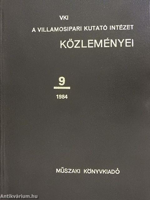 A Villamosipari Kutató Intézet közleményei 9.