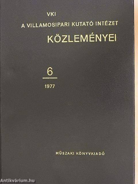 A Villamosipari Kutató Intézet közleményei 6.