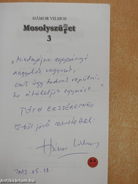 Mosolyszüret/Mosolyszünet 3. (dedikált példány)